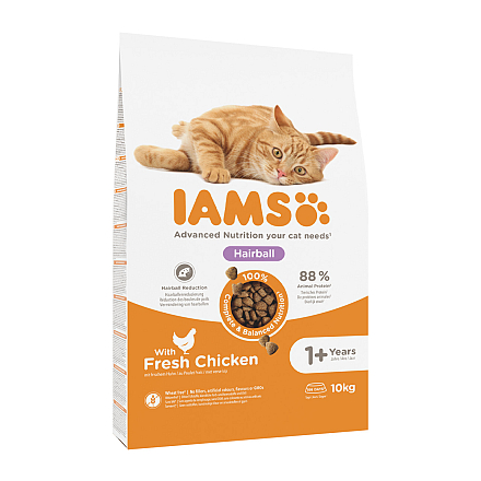 IAMS Kattenvoer Adult Hairball Chicken 10 kg