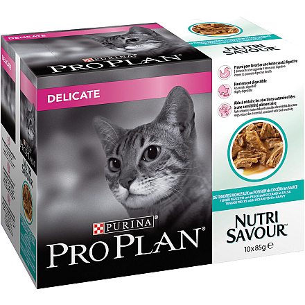 Pro Plan kattenvoer Delicate Nutrisavour Vis 10 x 85 gr