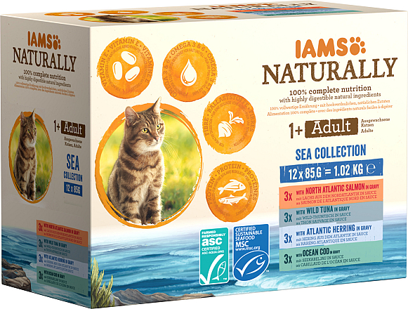 IAMS Naturally kattenvoer Adult Sea<br> 12 x 85 gr