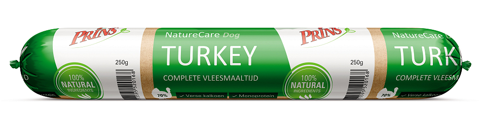 Prins hondenvoer NatureCare Turkey <br>250 gr