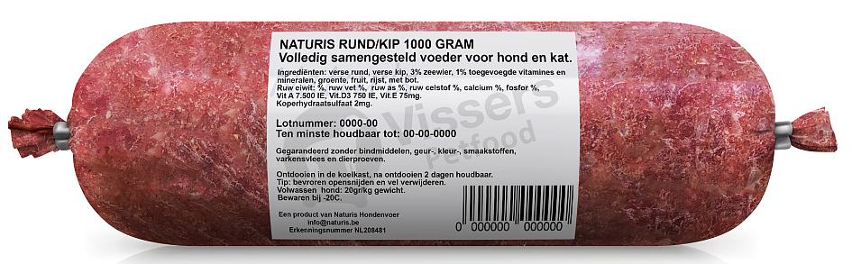 Naturis Vers Vlees voeding Rund/Kip <br>1000 gr