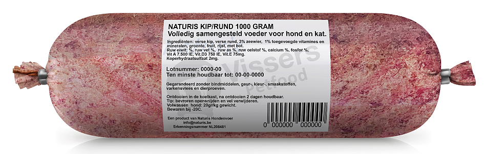 Naturis Vers Vlees voeding Kip/Rund <br>1000 gr