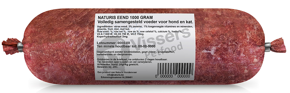 Naturis Vers Vlees voeding Eend 1000 gr